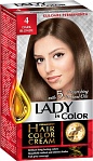 LADY IN COLOR Noturīga matu krēmkrāsa 4 Tumši blonds, 50/50/25 ml 